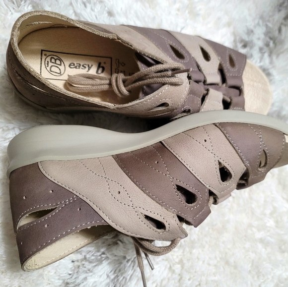 Easy B Taupe Ghillie-Tie Causal Shoes - Picture 4 of 10